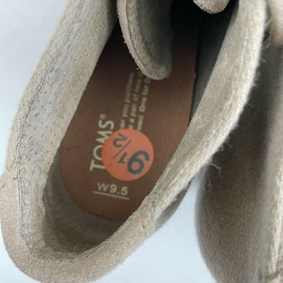 TOMS Lunata Taupe Suede Heeled Lace Ankle Boot - Picture 5 of 9